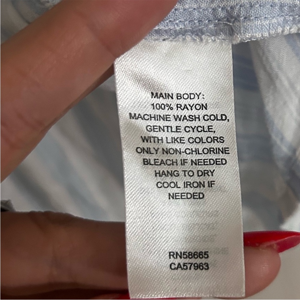 Nordstrom Blue and White Striped Pajama Set Womens size large - Picture 3 of 7
